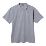 SCRIPT LOGO WAFFLE POLO SHIRT - GREY