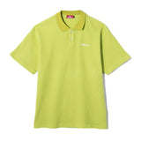 SCRIPT LOGO WAFFLE POLO SHIRT - LIME GREEN