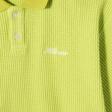 SCRIPT LOGO WAFFLE POLO SHIRT - LIME GREEN