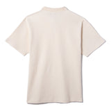SCRIPT LOGO WAFFLE POLO SHIRT - NATURAL