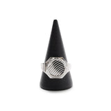 LOGO RING with ONYX - STERING SILVER