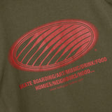 TAKE CARE LAYERED LS SHIRT - ARMY GREEN/BLOOD RED