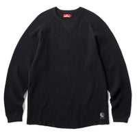 WAFFLE L/S SHIRT - BLACK