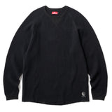 WAFFLE L/S SHIRT - BLACK