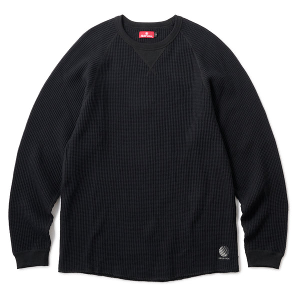 WAFFLE L/S SHIRT - BLACK