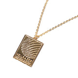 REMEMBER YOU MUST DIE NECKLACE w/ POUCH - BRASS GOLD PLATED