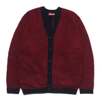 KICK IN THE DOOR MOHAIR CARDIGAN - BURGUNDY