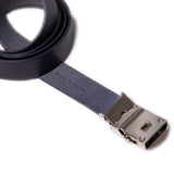 LOGO LEATHER BELT with BOX - NAVY