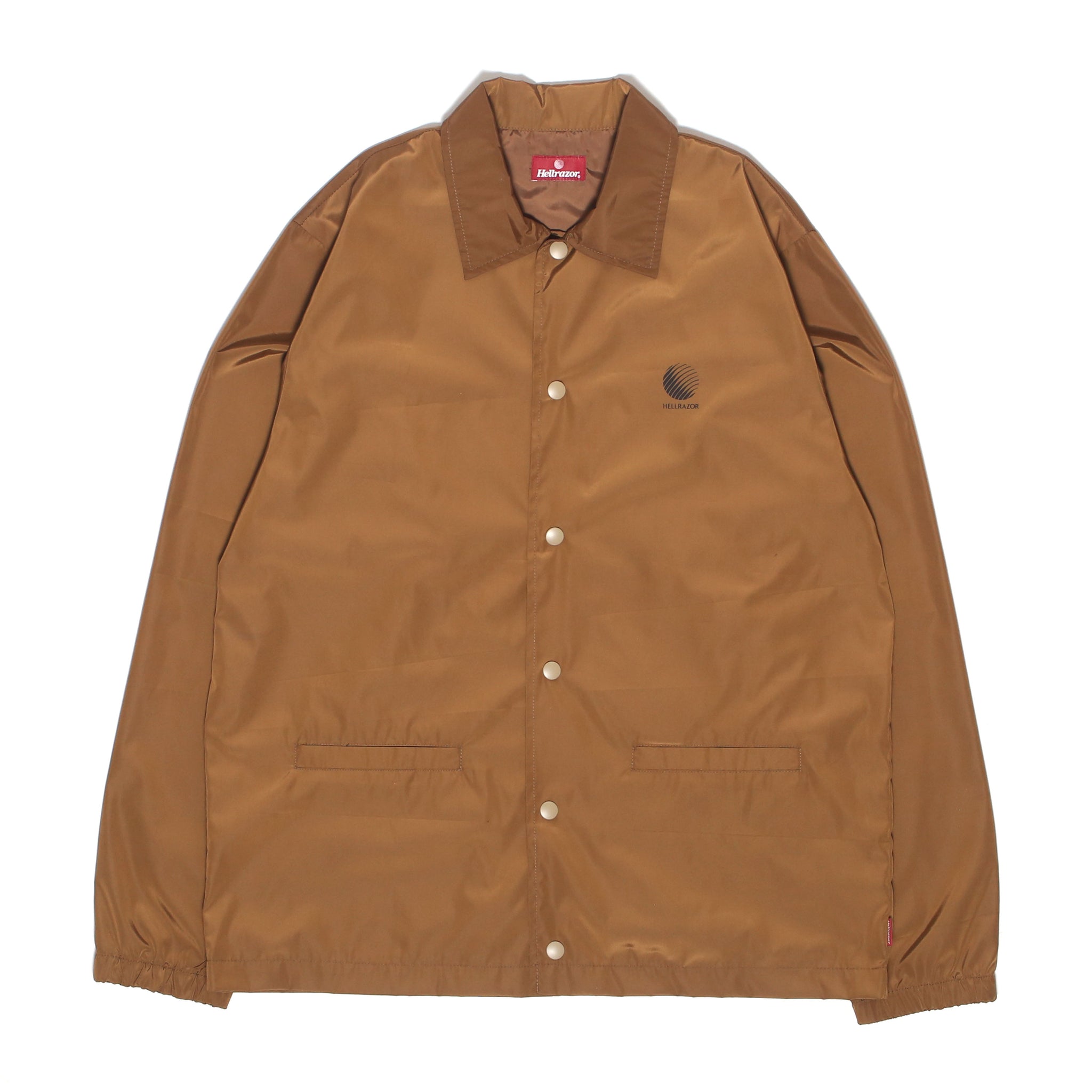 LOGO NYLON COACH JACKET - BROWN – Hellrazor Online