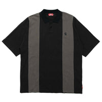 STRIPED POLO SHIRT - BLACK