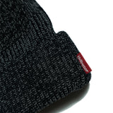 SOLID COTTON BEANIE - BLACK HEATHER