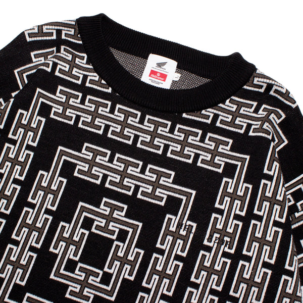 HELLRAZOR x HONDA H BOX CHAIN CREW KNIT - BLACK – Hellrazor Online