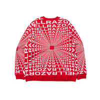 HELLRAZOR x DOWN NORTH CAMP GRAVITATE CREW NECK - RED